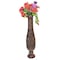 Uniquewise Antique Decorative Hand Curved Brown Mango Wood Floor Flower Vase Trumpet Design QI004012 - alternate 1